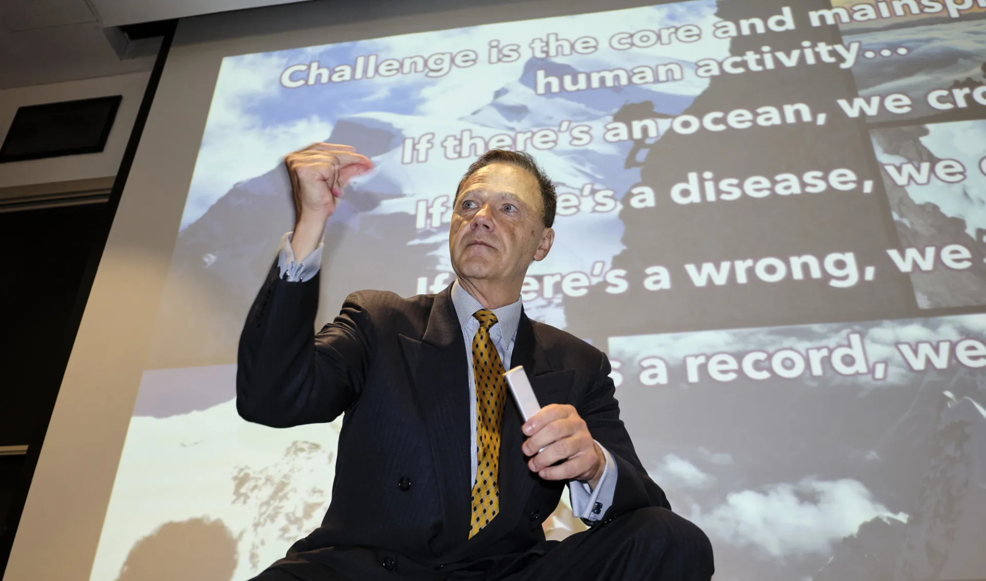 Professor Chuck presenting a communication sessions